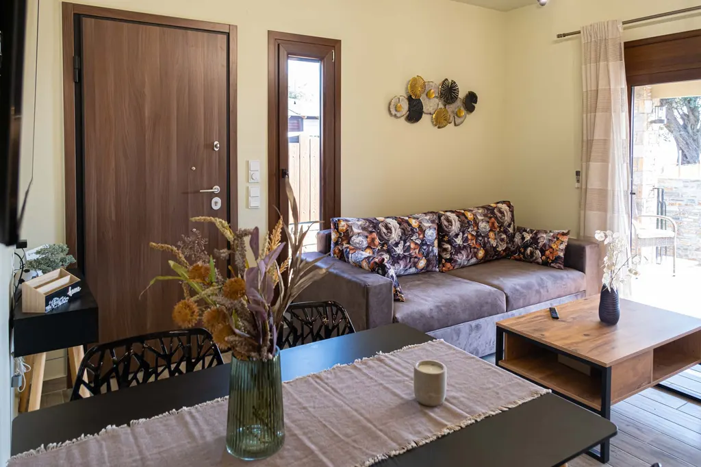 Σαλόνι της Villa Elena με καθιστικό στην Άφησσο